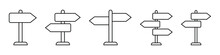 Signpost Icon, Direction Icon Isolated, Expanded Stroke
