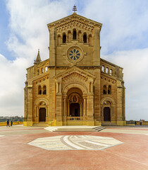 Sticker - A vertical shot of the basilica of the virgin Mary of ta pinu.