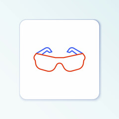 Sticker - Line Glasses icon isolated on white background. Eyeglass frame symbol. Colorful outline concept. Vector