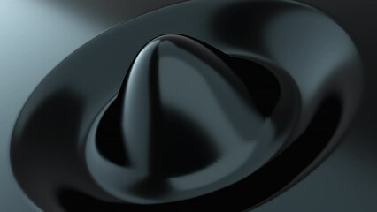 Poster - Abstract black shape with impulse circular waves, computer generated. 3d rendering of fractal background