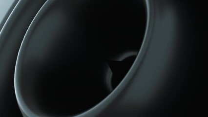 Poster - Abstract black shape with impulse circular waves, computer generated. 3d rendering of fractal background