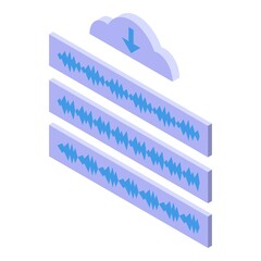 Poster - Sound cloud course icon isometric vector. Online education. Learn webinar