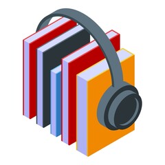 Poster - Audio bookstore icon isometric vector. Buy book. Ebook literature