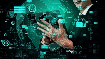 Aufkleber - cyber security encryption technology to protect data privacy conceptual . 3d render computer graphic
