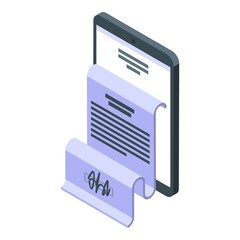Poster - Sign paper icon isometric vector. Business online. Scan web
