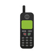 © cosmic_pony - Retro style mobile phone, cellphone with green display. Vector icon, illustration.