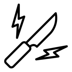 Sticker - Knife violence at school icon outline vector. Cihld bully. Student abuse