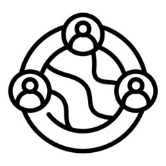 Poster - Global conference icon outline vector. Online group. Web internet