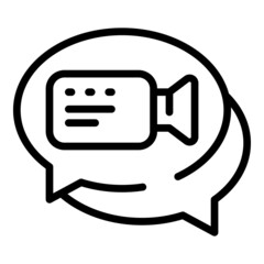 Canvas Print - Video conference chat icon outline vector. Online group. Computer screen