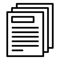 Poster - Paper screen conference icon outline vector. Webinar online. Group office
