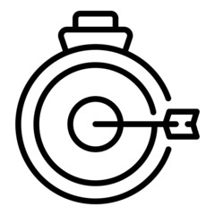 Poster - Conference target icon outline vector. Computer office. Internet webinar