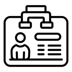 Poster - Conference id card icon outline vector. Computer video. Team zoom