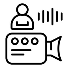 Poster - Video conference icon outline vector. Online communication. Digital course