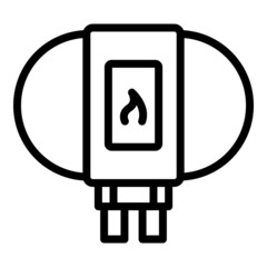 Poster - Gas boiler label icon outline vector. House heater. Thermal fire