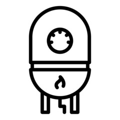 Poster - Gas boiler basement icon outline vector. Hot system. Fire central