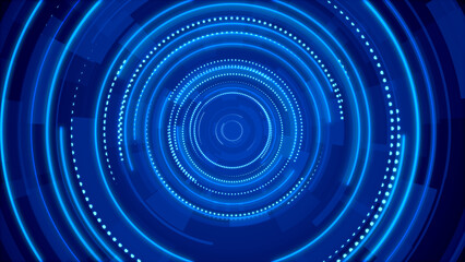 Abstract circle blue future technology background.