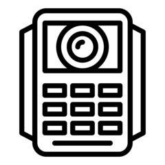 Poster - Video intercom security icon outline vector. Control camera. Door system