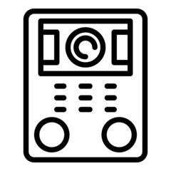 Poster - Video intercom doorbell icon outline vector. Door system. Phone camera