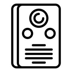 Poster - Video intercom alarm icon outline vector. Phone system. Camera security