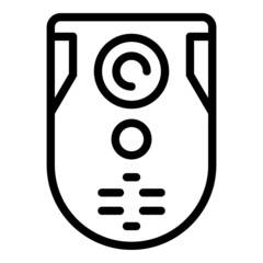 Poster - Home video intercom icon outline vector. Door system. Bell camera