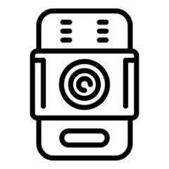 Poster - House video intercom icon outline vector. Control entrance. Camera security
