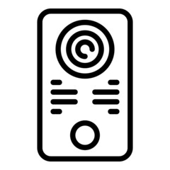 Poster - Entry video intercom icon outline vector. Electronic call. Door system