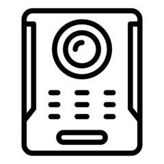 Poster - Building video intercom icon outline vector. Door system. Camera security