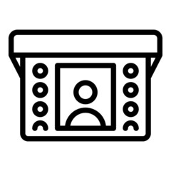 Poster - Button video intercom icon outline vector. Security control. Door system