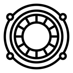 Poster - Siren smoke detector icon outline vector. Alarm fire sensor. Home control