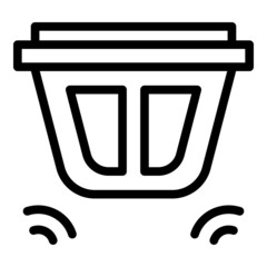 Poster - Hand smoke detector icon outline vector. Fire sensor. Alarm home