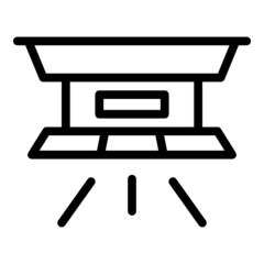 Poster - Smoke detector shield icon outline vector. Home control. Safety carbon