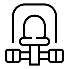 Poster - Leg gym equipment icon outline vector. Fitness workout. Sport dumbbell