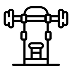 Poster - Gym barbell icon outline vector. Exercise equipment. Training sport