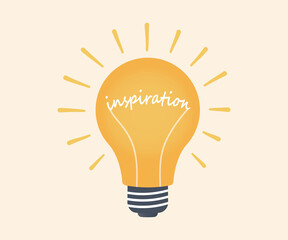 Poster - Inspiration concept. Lightbulb symbol. Light bulb illustration