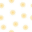 Simple seamless pattern of the sun. Vector illustration for a minimalistic design.