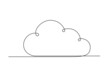 Continuous drawing of one line of an cloud. Web concept. Cloud isolated on a white background. Vector illustration