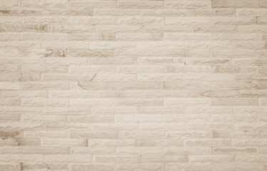 Sticker - Cream and beige brown brick wall concrete or stone texture background backdrop.