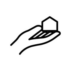 Wall Mural - Hand icon with house. line icon style. simple design editable. Design template vector