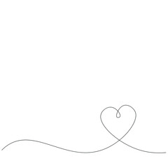 Wall Mural - Heart love line drawing vector illustration