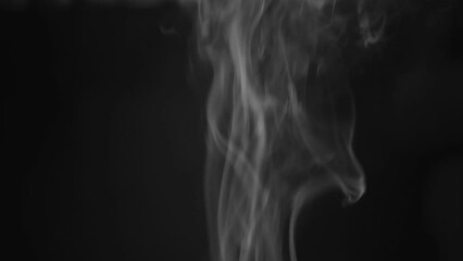 Aufkleber - Rising white smoke on a dark background 4k video footage