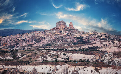 Wall Mural - goreme open air museum at sunset