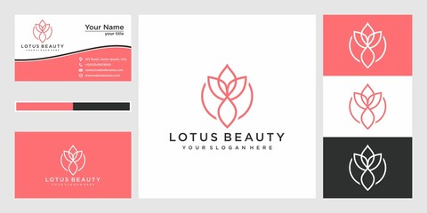 Wall Mural - lotus line art logo design