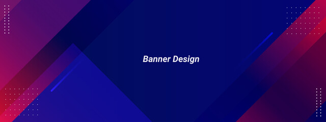 Wall Mural - Abstract geometric decorative blue and red color design colorful background