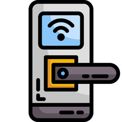 Poster - smart lock line icon