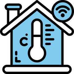 Poster - temperature control one color icon