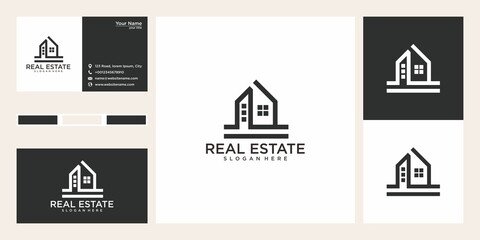 Wall Mural - real estate with building logo design