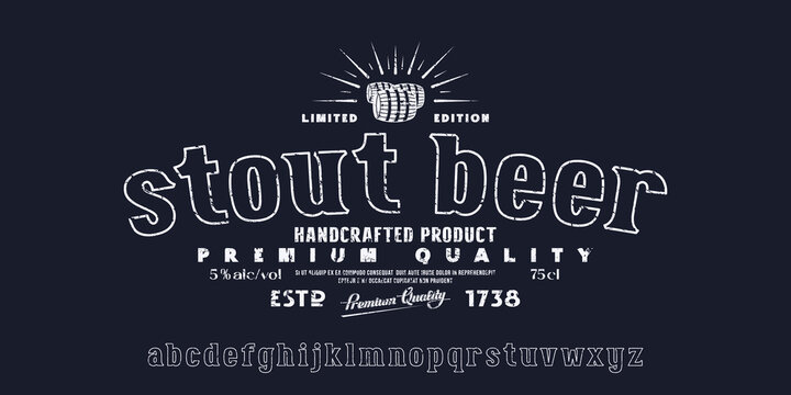 Decorative hollow serif font
