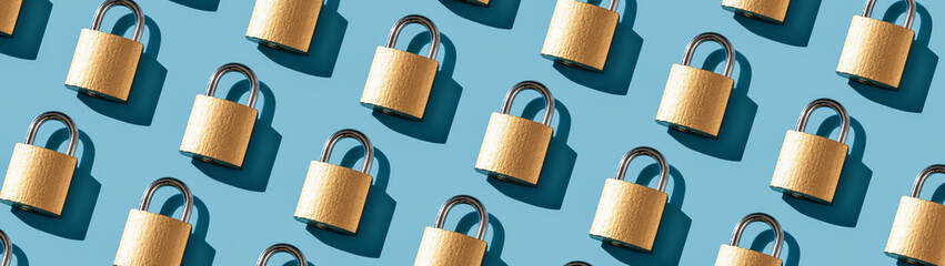 Padlock pattern repeating seamless pattern banner