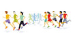 eine Gruppe von Sportlern laufen  illustration