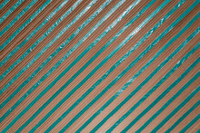 Aerial View From Above Rows Of Hay Forming Stripe Pattern, Provence, France
